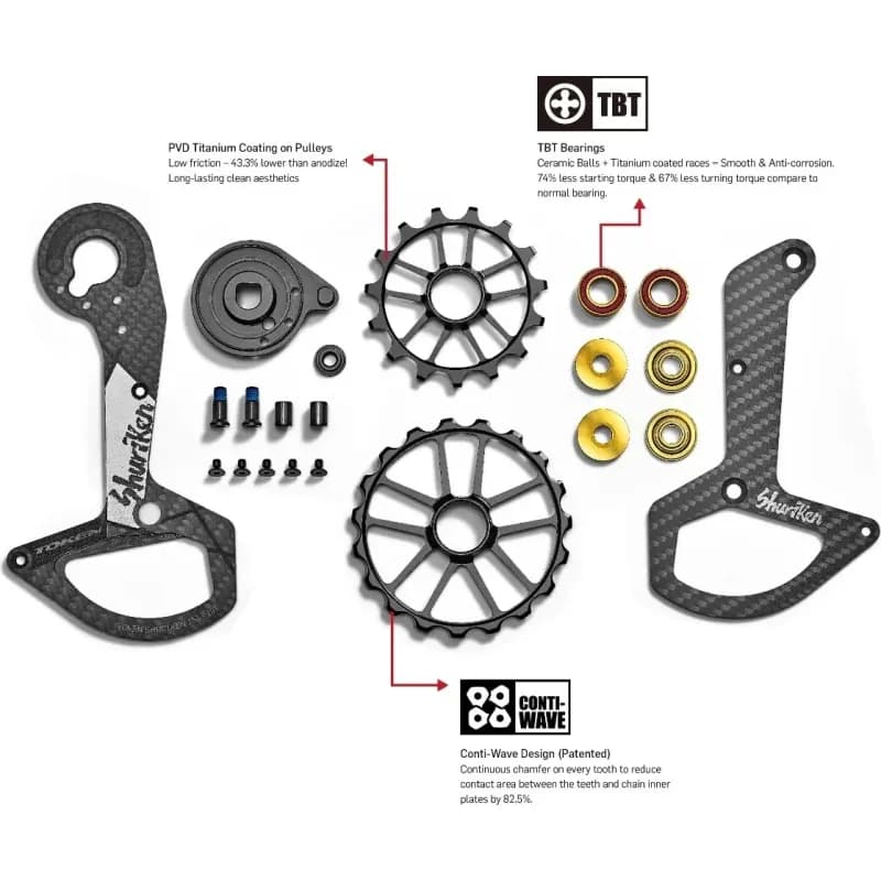 CAGE OVERSIZE TOKEN SHURIKEN TK1759XS SRAM 12V ROAD — imagem 2