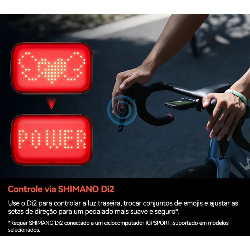 FAROL LUZ TRASEIRA COM EMOJIS IGPSPORT SMART ET6 — imagem 4