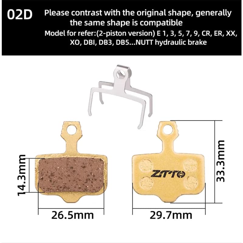 BRAKE PADS ZTTO MJ-02D SRAM ELIXIR METAL — imagem 2